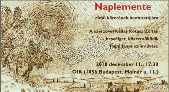 KÖNYVBEMUTATÓ | NAPLEMENTE